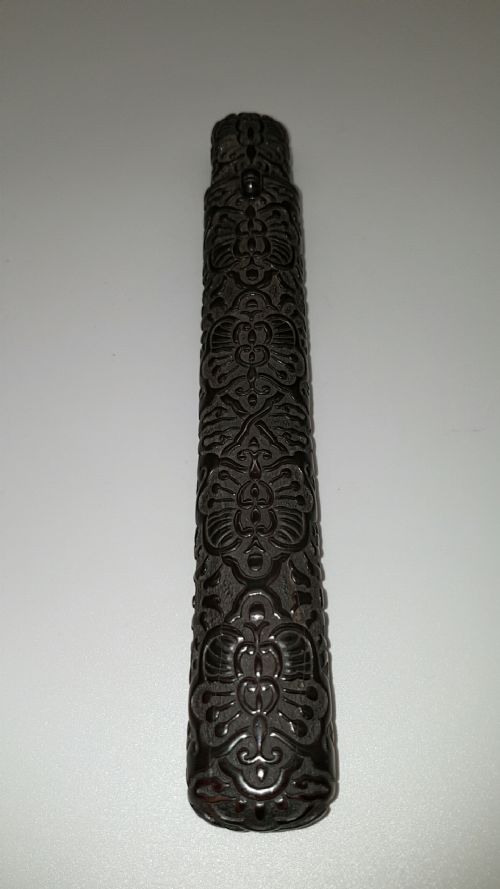 RARE JAPANESE MEIJI 19THC BLACK LACQUERED PIPECASE KISERUSITZU - ADDITIONAL PHOTO 2