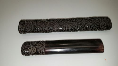 RARE JAPANESE MEIJI 19THC BLACK LACQUERED PIPECASE KISERUSITZU - ADDITIONAL PHOTO 4