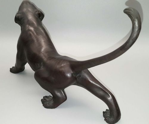 SUPERB JAPANESE MEIJI LATE 19THC BRONZE TIGER - ADDITIONAL PHOTO 2