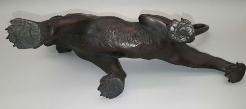 SUPERB JAPANESE MEIJI LATE 19THC BRONZE TIGER - ADDITIONAL PHOTO 4