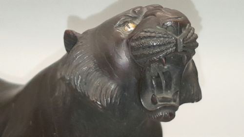 SUPERB JAPANESE MEIJI LATE 19THC BRONZE TIGER - ADDITIONAL PHOTO 5