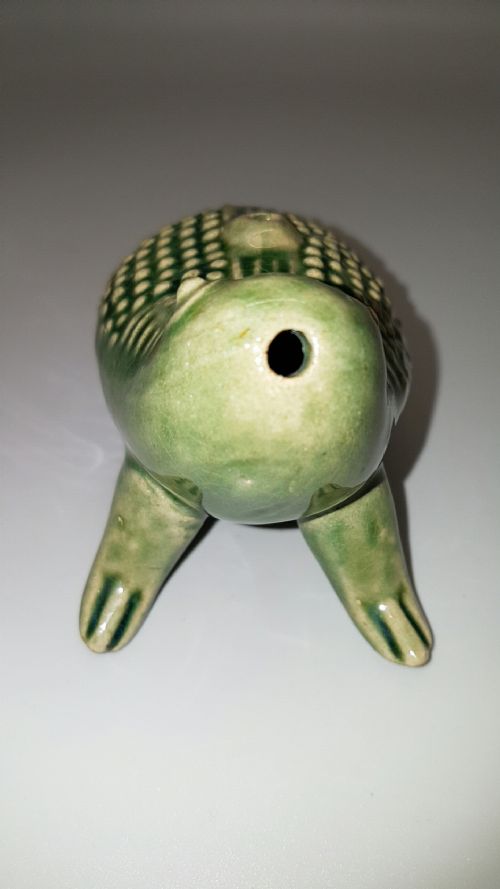 ANTIQUE 19THC CHINESE CELADON PORCELAIN TOAD WATER DROPPER - ADDITIONAL PHOTO 4