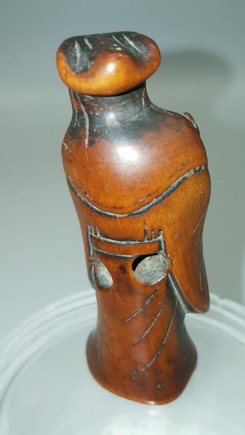 LOVELY OLD JAPANESE EDO 18THC BOXWOOD NETSUKE OF A COURT OFFICIAL - ADDITIONAL PHOTO 2