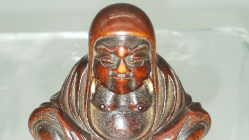 JAPANESE MEIJI 19THC BOXWOOD NETSUKE OF DARUMA SIGNED SHUMIN - ADDITIONAL PHOTO 1