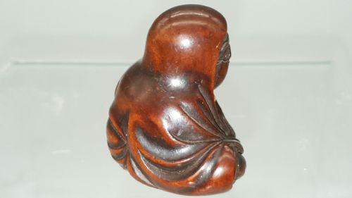 JAPANESE MEIJI 19THC BOXWOOD NETSUKE OF DARUMA SIGNED SHUMIN - ADDITIONAL PHOTO 2