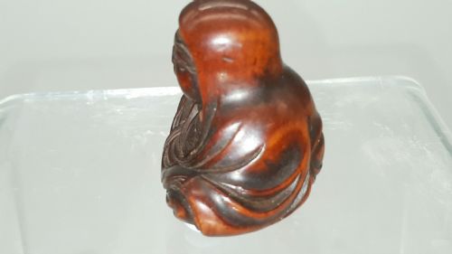 JAPANESE MEIJI 19THC BOXWOOD NETSUKE OF DARUMA SIGNED SHUMIN - ADDITIONAL PHOTO 4