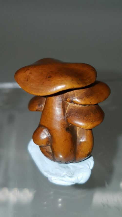 japanese meiji 19thc boxwood netsuke of shimeji mushrooms signed masanao - CATEGORY: ANTIQUE SCULPTURES - DATED 19TH CENTURY