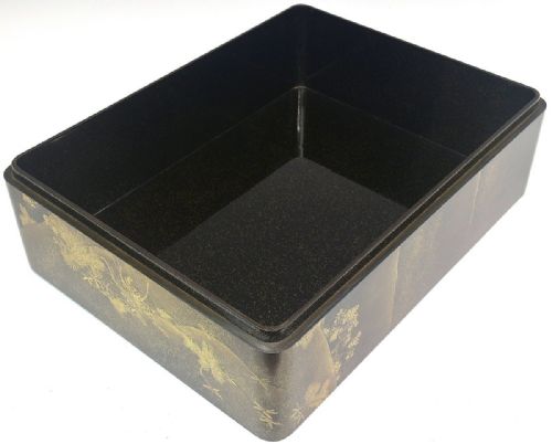 MAGNIFICENT LARGE JAPANESE EDO CA 1850 GOLD BLACK LACQUER DOCUMENT BOX BUNKO - ADDITIONAL PHOTO 2