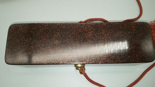 LOVELY JAPANESE MEIJI 19THC LACQUER LETTER BOX FUBAKO WITH CRANES PINE TREE DECORATION - ADDITIONAL PHOTO 6