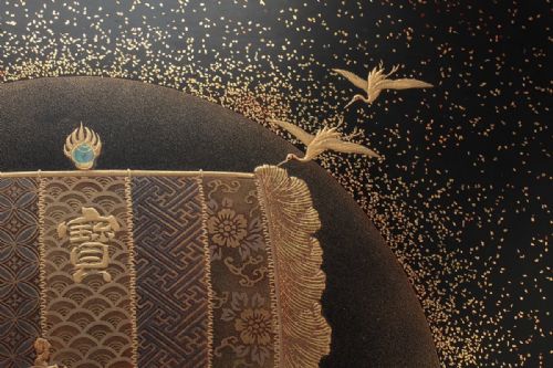MAGNIFICENT JAPANESE MEIJI LATE 19THC LACQUER TEA TRAY SHIHOBON WITH DRAGON TREASURE BOAT DECORATION - ADDITIONAL PHOTO 8