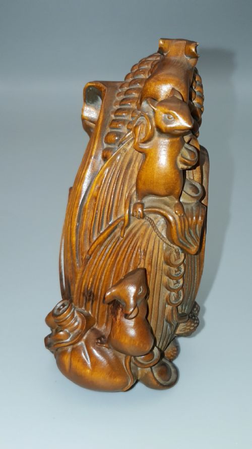 SUPERB JAPANESE MEIJI BOXWOOD OKIMONO TREEN CARVING OF RATS ON A CORNCOB - ADDITIONAL PHOTO 3