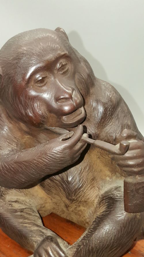 CHARMING JAPANESE MEIJI LATE 19THC BRONZE OF A SEATED MONKEY BY SEIZANZO - ADDITIONAL PHOTO 4