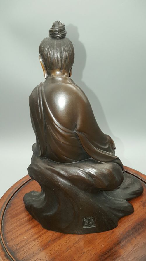 SUPERB JAPANESE MEIJITAISHO EARLY 20THC BRONZE OF A SEATED HOLY KANNON BY KOUN TAKAMURA - ADDITIONAL PHOTO 3