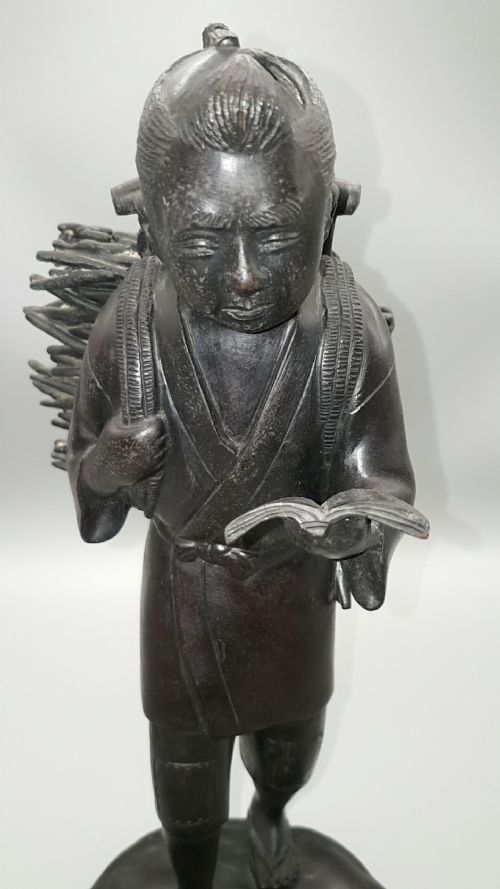 JAPANESE MEIJI OR TAISHO BRONZE EARLY 20THC OF NINOMIYA SONTOKU BY HIDEYAMA - ADDITIONAL PHOTO 8