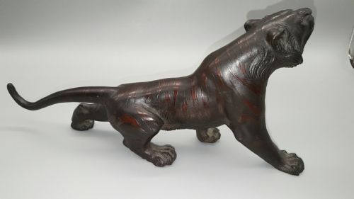 SUPERB JAPANESE MEIJI LATE 19THC BRONZE TIGER BY OMORI MITSUMOTO OMORI KOGEN - ADDITIONAL PHOTO 1
