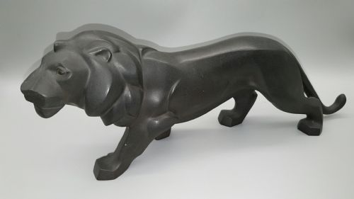 rare art deco 1920s japanese bronze sculpture okimono of a tiger by kabuki shumei hideaki - CATEGORY: ANTIQUE SCULPTURES - DATED 1920