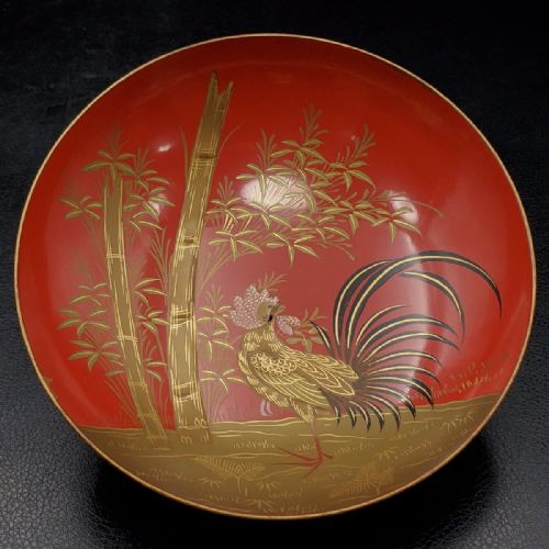 STRIKING PAIR OF LARGE JAPANESE MEIJITAISHO EARLY 20THC LACQUER SAKE CUPS SAKAZUKI - ADDITIONAL PHOTO 6