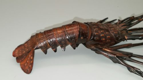 INTRICATE JAPANESE ANTIQUE MEIJI LATE 19THC COPPER ARTICULATED JIZAI SPINY LOBSTER - ADDITIONAL PHOTO 1