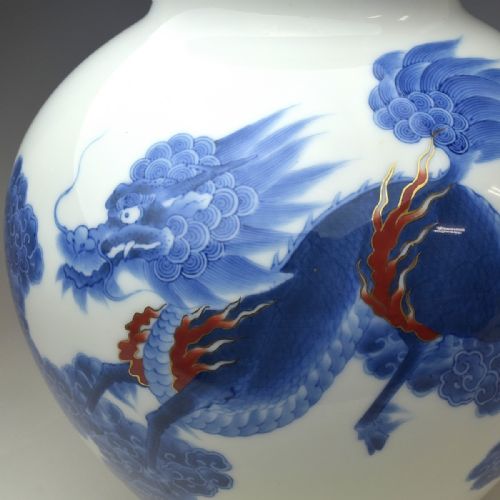 BEAUTIFUL JAPANESE MEIJI CA 1900 KORANSHA PORCELAIN VASE WITH TWO KIRINS - ADDITIONAL PHOTO 5