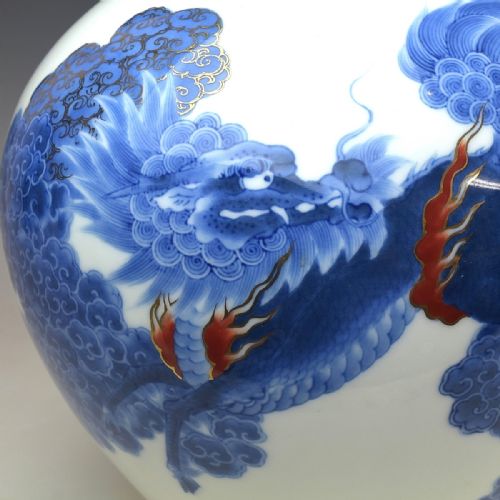 BEAUTIFUL JAPANESE MEIJI CA 1900 KORANSHA PORCELAIN VASE WITH TWO KIRINS - ADDITIONAL PHOTO 6