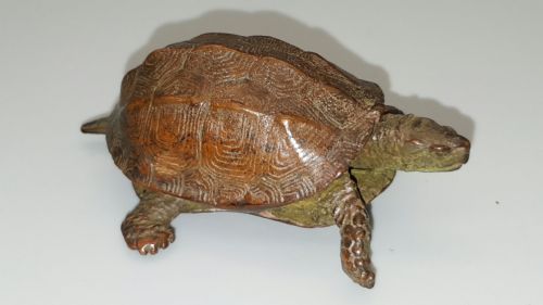 EXCELLENT MEIJI JAPANESE MINIATURE BRONZE OF A TURTLE WITH RETRACTABLE HEADTAIL - ADDITIONAL PHOTO 1