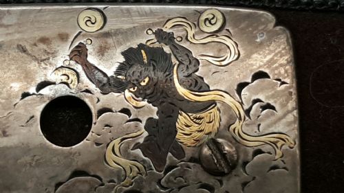 JAPANESE MEIJI 19THC TOBACCO OR COIN POUCH FUKURO WITH STERLING CLASP KANEMONO MANJU NETSUKE - ADDITIONAL PHOTO 7