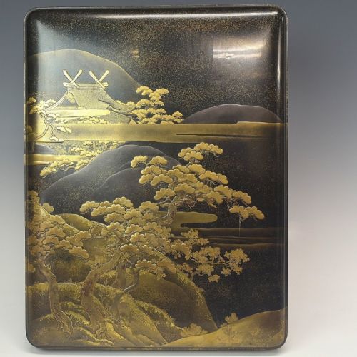 MAGNIFICENT LARGE JAPANESE EDO CA 1850 GOLD BLACK LACQUER DOCUMENT BOX BUNKO - ADDITIONAL PHOTO 3