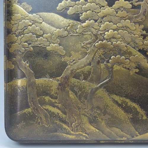 MAGNIFICENT LARGE JAPANESE EDO CA 1850 GOLD BLACK LACQUER DOCUMENT BOX BUNKO - ADDITIONAL PHOTO 5