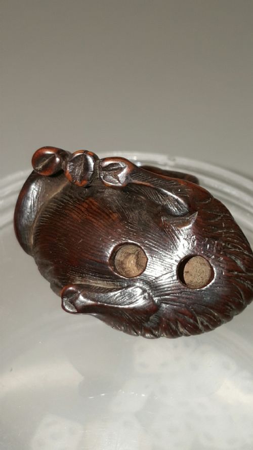 JAPANESE EDO EARLY 19THC BOXWOOD NETSUKE OF A GOAT SIGNED KOKEI - ADDITIONAL PHOTO 3