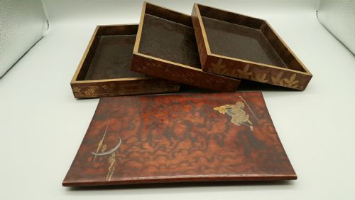BEAUTIFUL JAPANESE MEIJI 19THC LACQUERED THREETIER BOX AND COVER - ADDITIONAL PHOTO 9