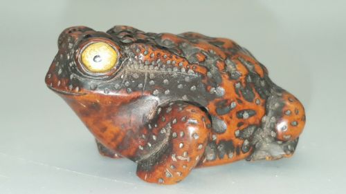 SUPERB JAPANESE EDO MID 19THC BOXWOOD TOAD NETSUKE - ADDITIONAL PHOTO 1