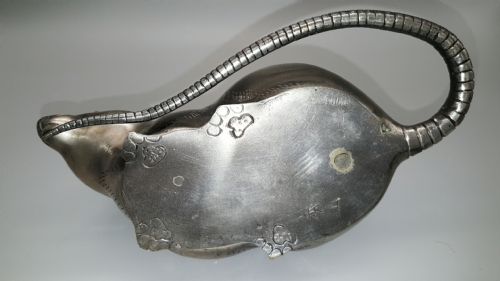 STRIKING JAPANESE MEIJI EARLY 20THC SILVERED BRONZE RAT 145KG - ADDITIONAL PHOTO 2