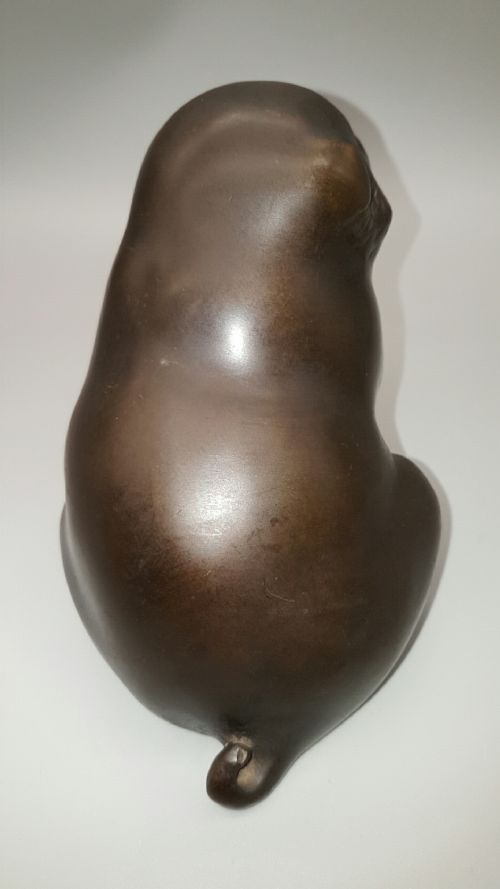 CHARMING JAPANESE MEIJI 19THC BRONZE OF PUPPY BALL SIGNED HOZAN YOSHIYAMA - ADDITIONAL PHOTO 6