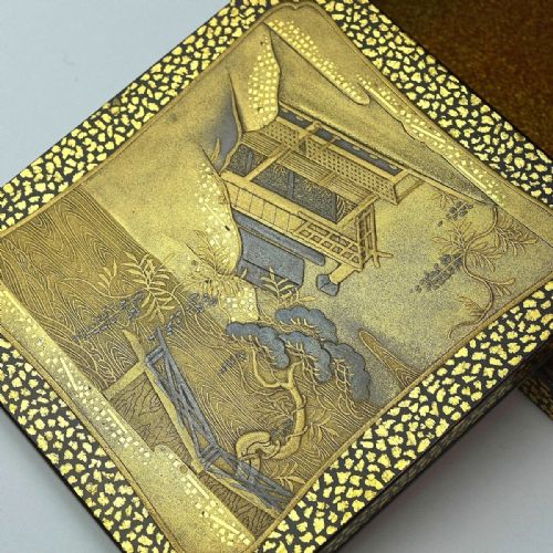 RARE JAPANESE EDO 19THC GOLD LACQUER INCENSE CASE KOGO - ADDITIONAL PHOTO 1