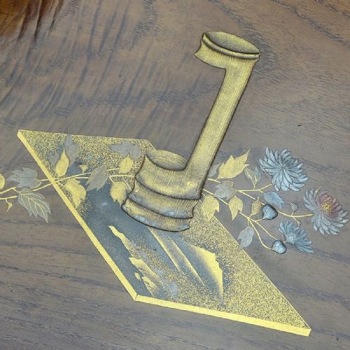 RARE JAPANESE MEIJI OR TAISHO EARLY 20THC SET OF FIVE LACQUERED KEYAKI ZELKOVA TREE WOOD ROUNDED SQUARE TRAYS - ADDITIONAL PHOTO 8
