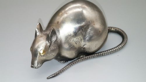 STRIKING JAPANESE MEIJI SILVERED BRONZE RAT 085KG - ADDITIONAL PHOTO 5