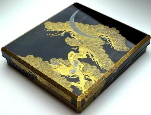 beautiful japanese meiji late 19thc black lacquer writing box suzuribako - CATEGORY: ANTIQUE BOXES - DATED 19TH CENTURY