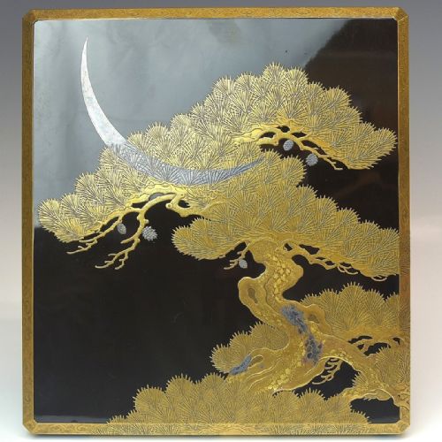 BEAUTIFUL JAPANESE MEIJI LATE 19THC BLACK LACQUER WRITING BOX SUZURIBAKO - ADDITIONAL PHOTO 1