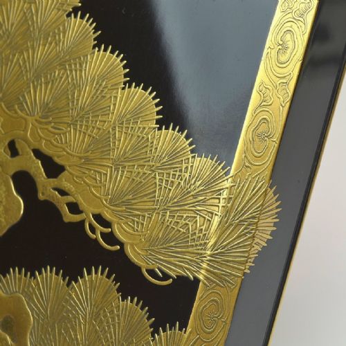 BEAUTIFUL JAPANESE MEIJI LATE 19THC BLACK LACQUER WRITING BOX SUZURIBAKO - ADDITIONAL PHOTO 3