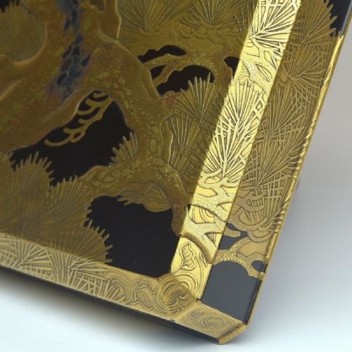 BEAUTIFUL JAPANESE MEIJI LATE 19THC BLACK LACQUER WRITING BOX SUZURIBAKO - ADDITIONAL PHOTO 5