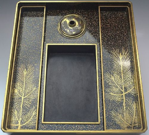 BEAUTIFUL JAPANESE MEIJI LATE 19THC BLACK LACQUER WRITING BOX SUZURIBAKO - ADDITIONAL PHOTO 9