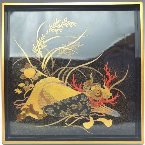 MAJESTIC JAPANESE MEIJI OR TAISHO EARLY 20THC PAIR OF BEAUTIFUL BLACK GOLD LACQUER NESTED TRAYS - ADDITIONAL PHOTO 6