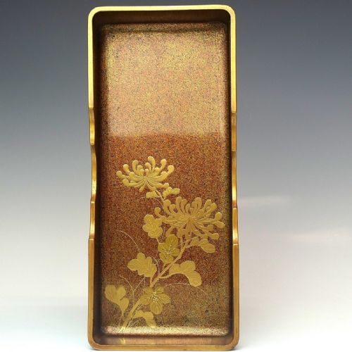 STRIKING JAPANESE MEIJI LATE 19THC BLACK GOLD LACQUER RECTANGULAR LETTER BOX FUBAKO - ADDITIONAL PHOTO 6