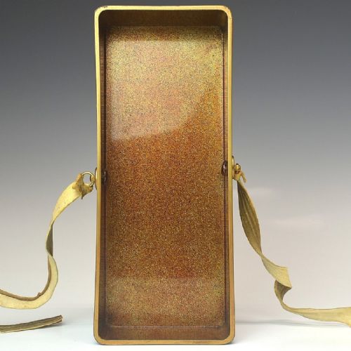 STRIKING JAPANESE MEIJI LATE 19THC BLACK GOLD LACQUER RECTANGULAR LETTER BOX FUBAKO - ADDITIONAL PHOTO 7