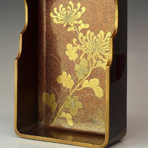 STRIKING JAPANESE MEIJI LATE 19THC BLACK GOLD LACQUER RECTANGULAR LETTER BOX FUBAKO - ADDITIONAL PHOTO 8