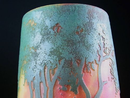 RARE ART NOUVEAU DAUM NANCY VASE WITH AUTUMN SUNSET LAKE SCENE - ADDITIONAL PHOTO 7