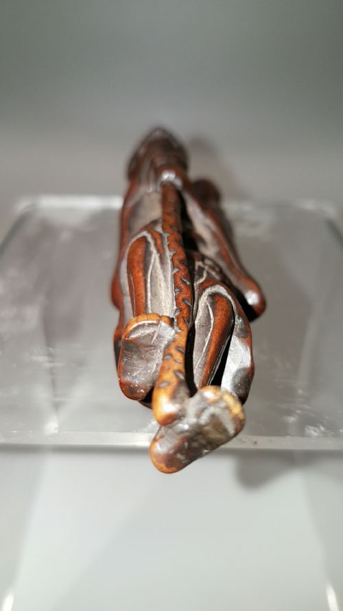 RARE JAPANESE EDO 18THC BOXWOOD SASHI NETSUKE OF A CHOKWARO SENNIN WITH GOURD STAFF - ADDITIONAL PHOTO 10