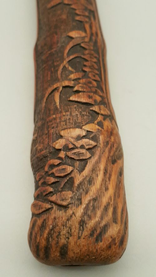EXCELLENT JAPANESE MEIJI 19THC WOODEN PIPECASE KISERUZUTSU OF OTOSHIZUTSU FORM - ADDITIONAL PHOTO 2