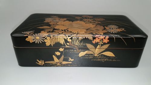 LOVELY JAPANESE MEIJI EARLY 20THC LACQUER MAKIE BOX TRAY BY HEIAN ZOHIKO - ADDITIONAL PHOTO 9