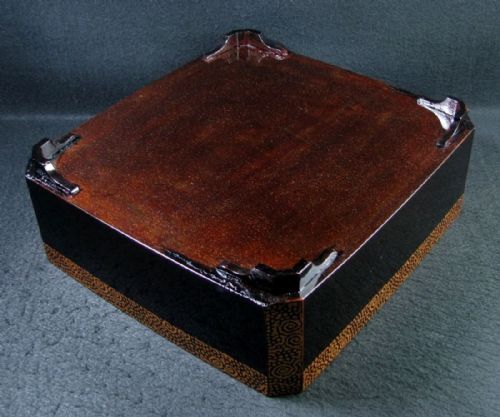 ATTRACTIVE JAPANESE MEIJITAISHO EARLY 20THC LACQUER DOCUMENT BOX BUNKO WITH FLOWER CART DECORATION - ADDITIONAL PHOTO 5